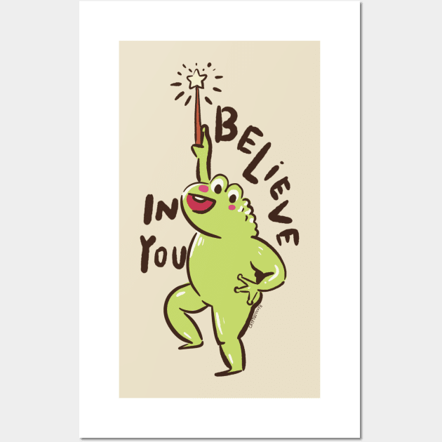 Cute Loveland Frogman Positive Affirmation I Believe In You Ohio Cryptid Creature Wall Art by gusniac